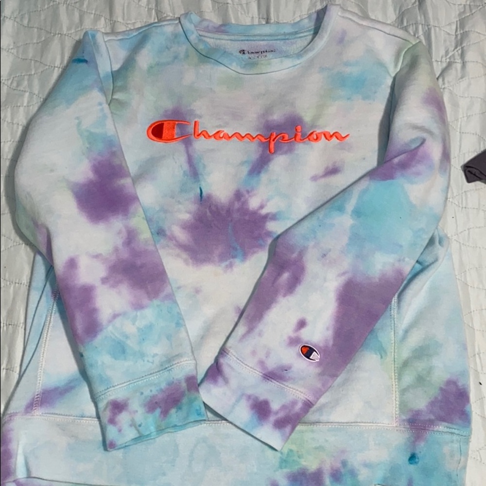 One of a kind tie-dye champion sweatshirt